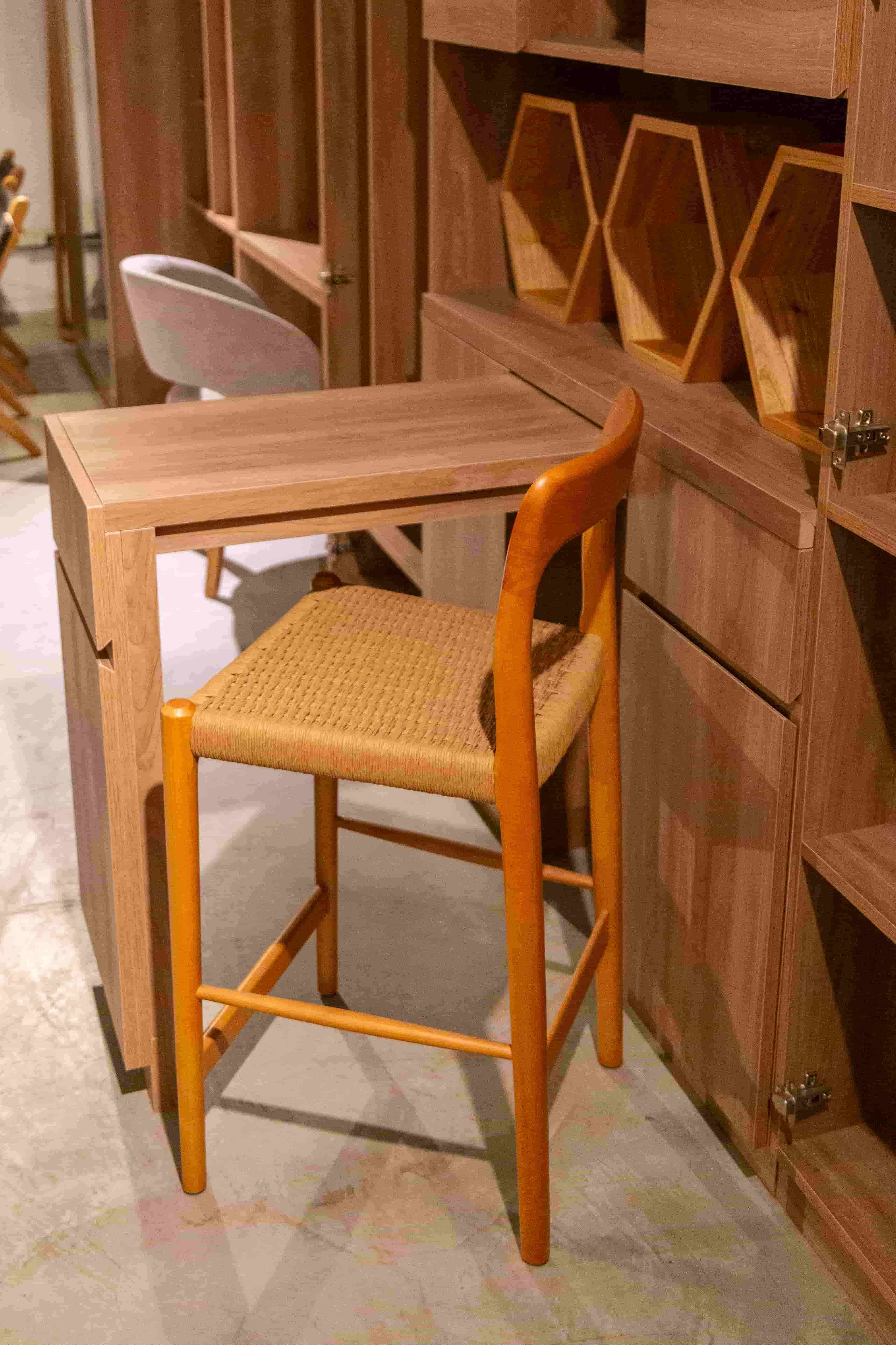 Taburete en exhibición